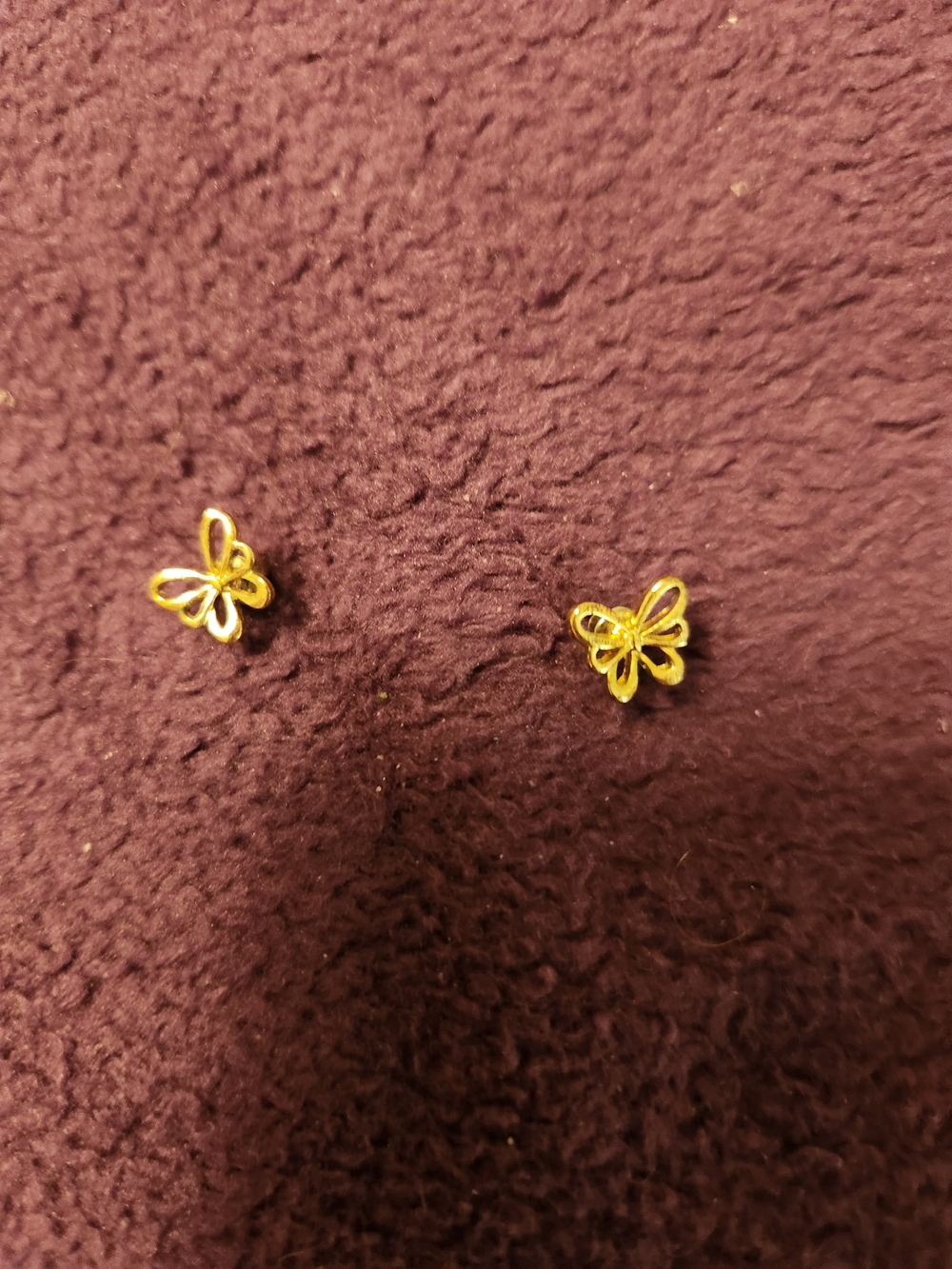 Gold Butterfly Stud Earrings - Delicate Floral Design